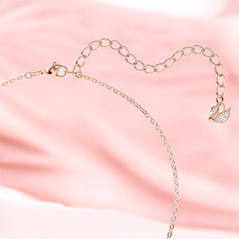 Collier Cygne noir en métal doré rose 🖤