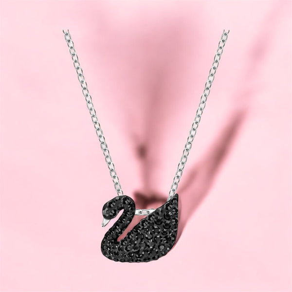 Collier Cygne Noir en métal argenté 🩶